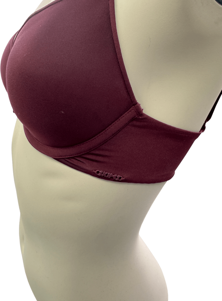 SKIMS Fits Everybody Demi Weightless Bra - Wine UK 32C - Reliked