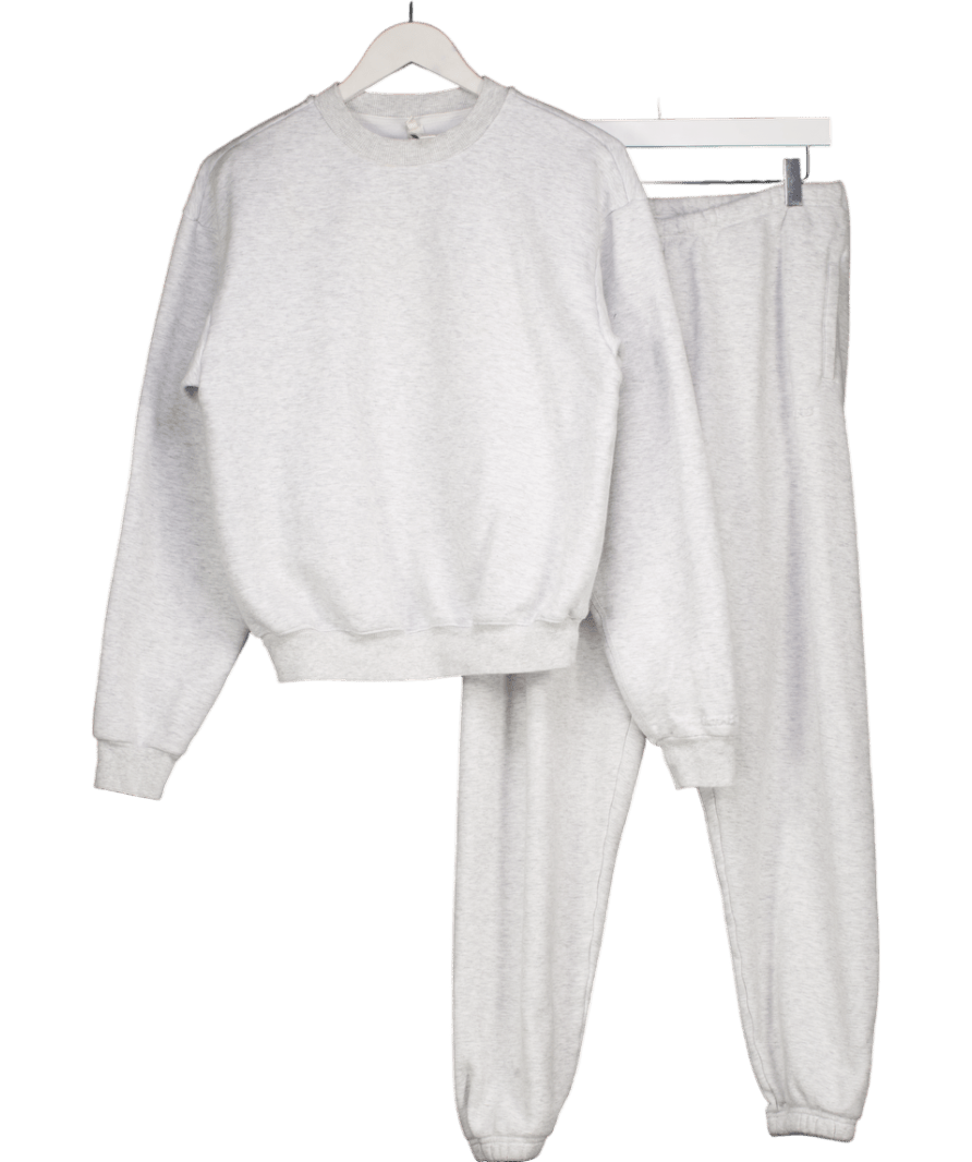 SKIMS Grey 2 - piece Classic Fleece Crew Neck Sweatshirt And Joggers Set UK S - Reliked