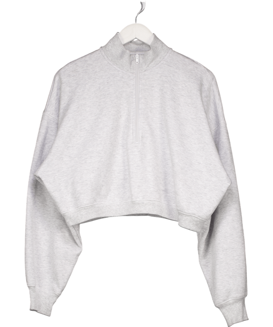 SKIMS Grey Cotton Blend Half Zip Sweater UK XL - Reliked