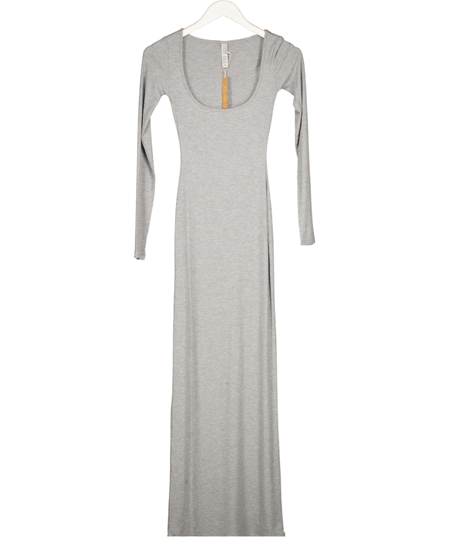 SKIMS Grey Soft Lounge Long - sleeve Stretch - jersey Maxi Dress UK XS - Reliked