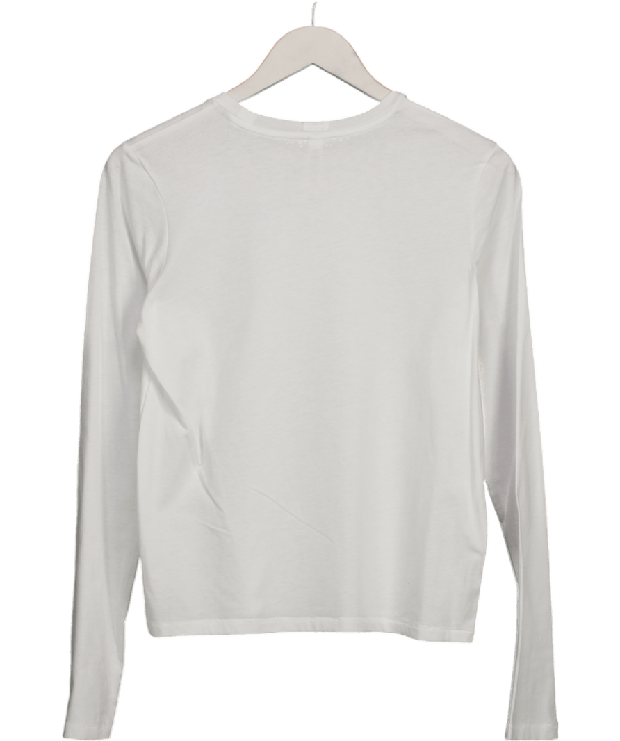 SKIMS White Relaxed Tees Long Sleeve T-shirt UK XS - Reliked
