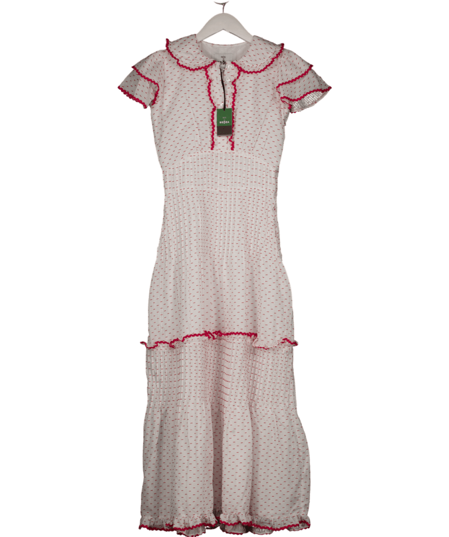 Skye by Brora White The Cotton Ric Rac Dress UK 6 - Reliked