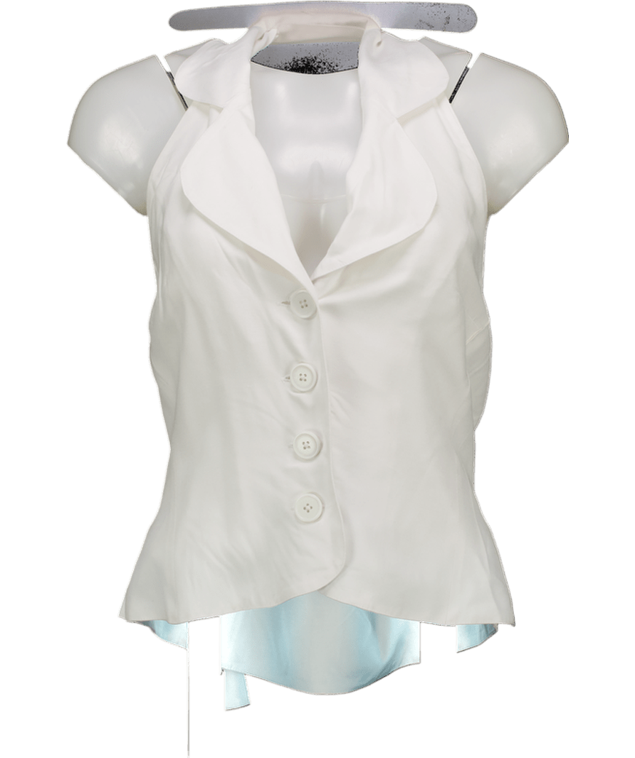 Skye By Brora White The Halterneck Waistcoat UK 10 - Reliked