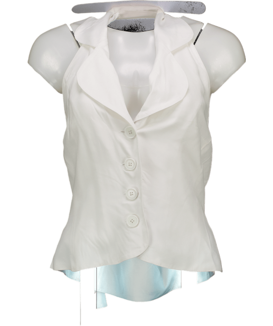 Skye By Brora White The Halterneck Waistcoat UK 10 - Reliked