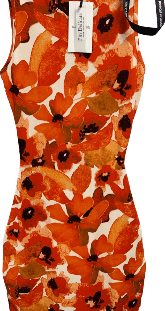 SLA the Label Red Floral Calabria Dress UK XXS - Reliked