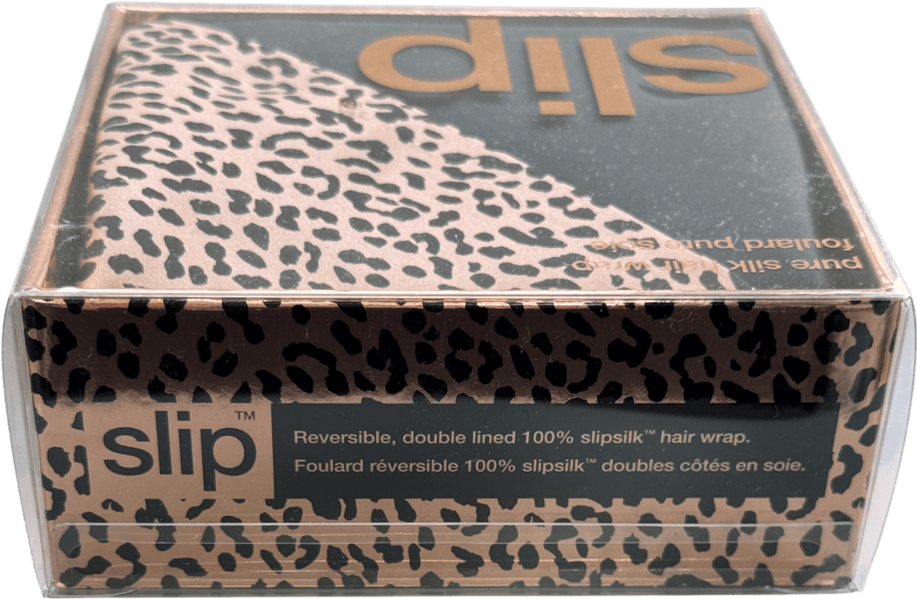 Slip Black / Leopard Reversible 100% Silk Hair Wrap - Reliked