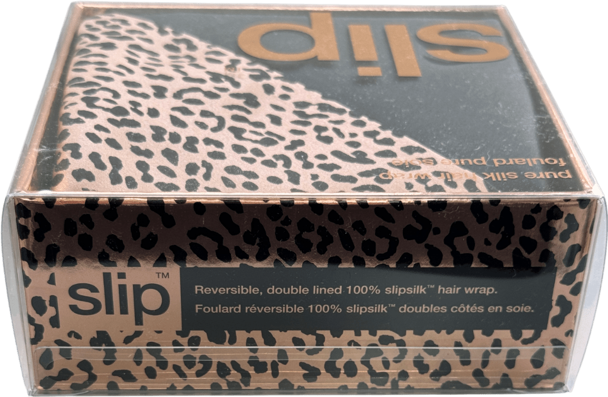 Slip Black / Leopard Reversible 100% Silk Hair Wrap - Reliked
