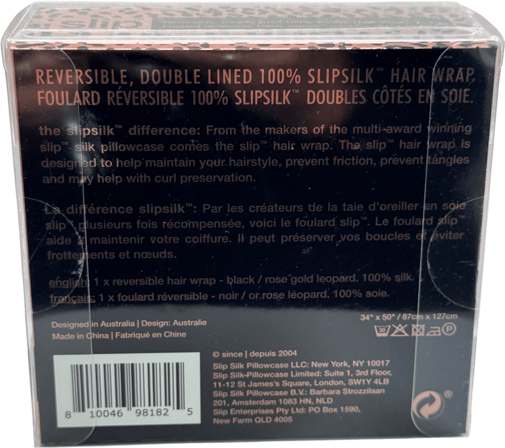 Slip Black / Leopard Reversible 100% Silk Hair Wrap - Reliked