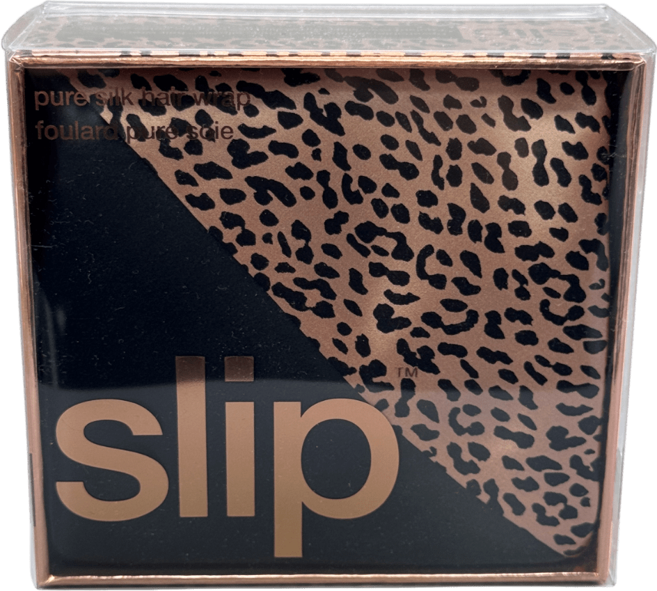 Slip Black / Leopard Reversible 100% Silk Hair Wrap - Reliked