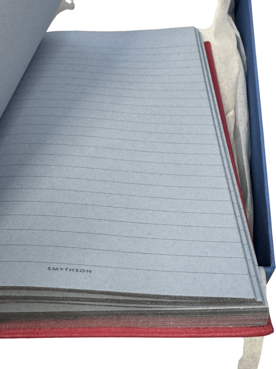 Smythson of Bond Street Raspberry Luxury Leather Notebook In Gift Box - Reliked