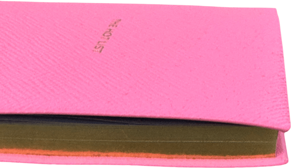 Smythson X Hunza G Bubblegum Pink Leather "the Hot List" Chelsea Notebook In Gift Box - Reliked