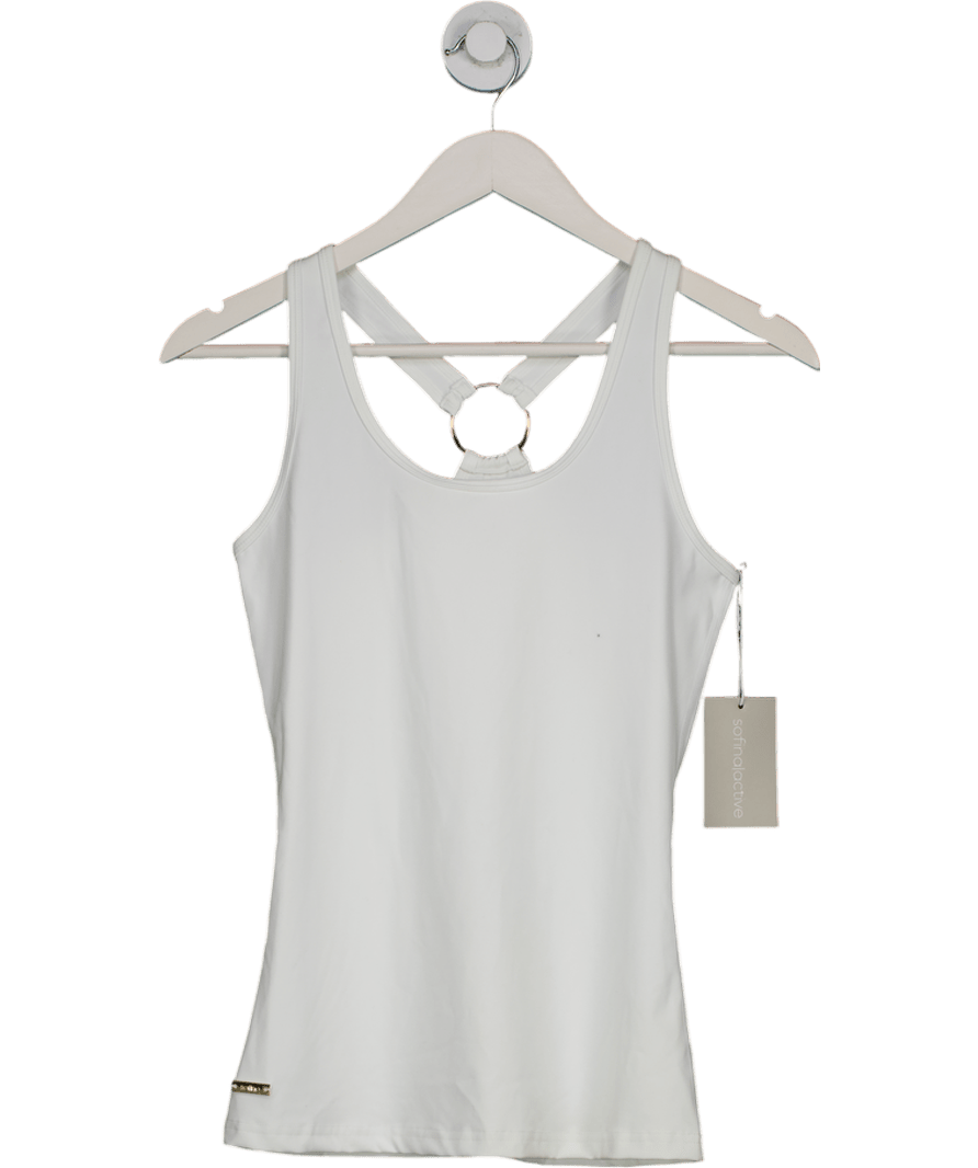 Sofina Active White Tank Top With Ring Detailing On The Back UK M - Reliked