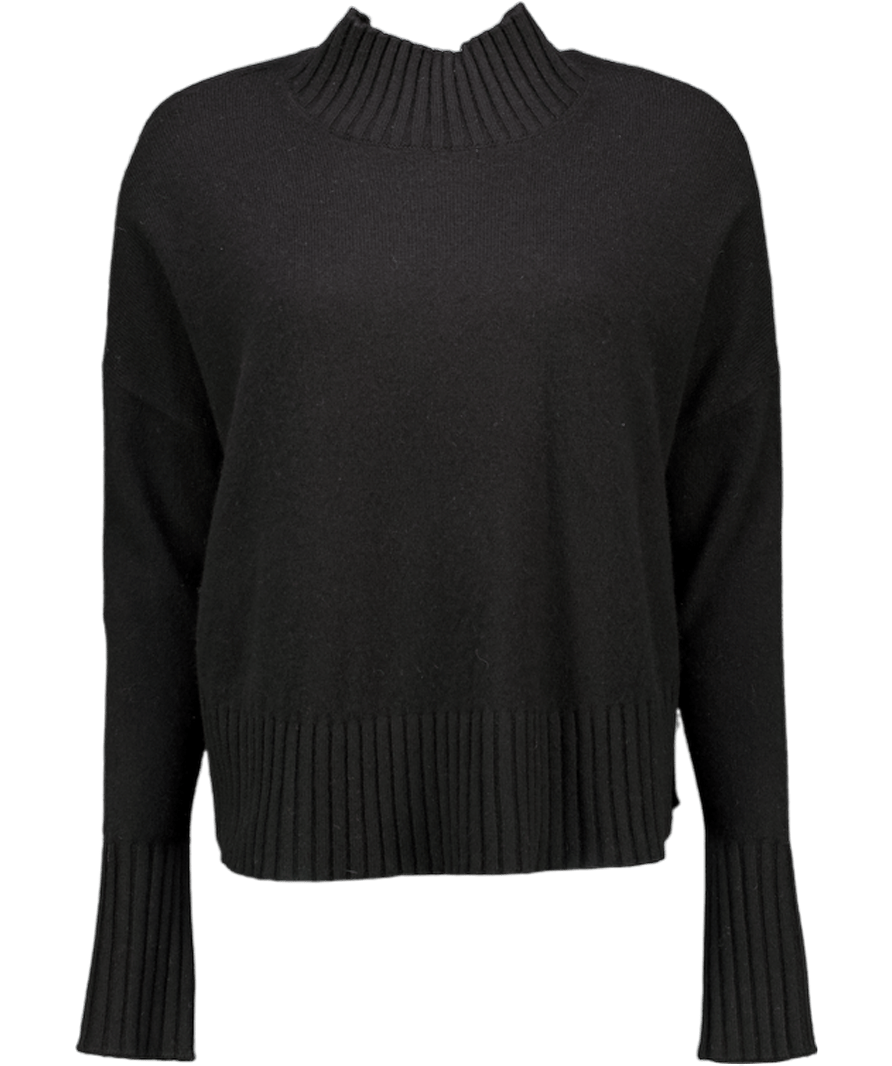 SOFT GOAT Black 100% Luxury Cashmere Turtle Neck Sweater UK S - Reliked