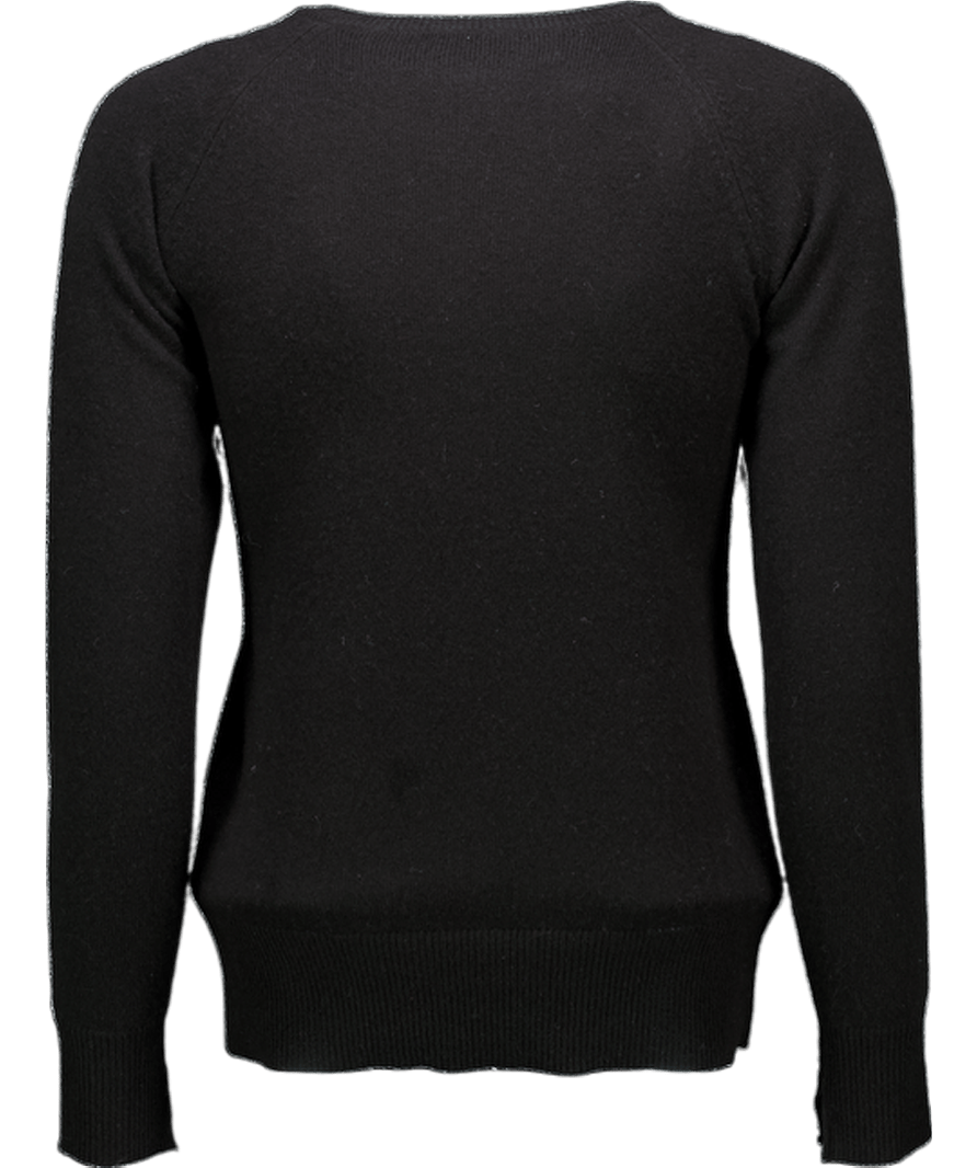 SOFT GOAT Black Classic 100% Cashmere Crew Neck Jumper UK XS - Reliked