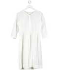 Soler London White Cotton Embroidered Spot Midi Dress One Size - Reliked