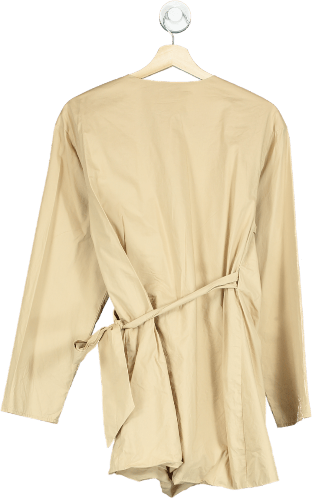 Song of Style Beige Wrap Mini Dress UK S - Reliked