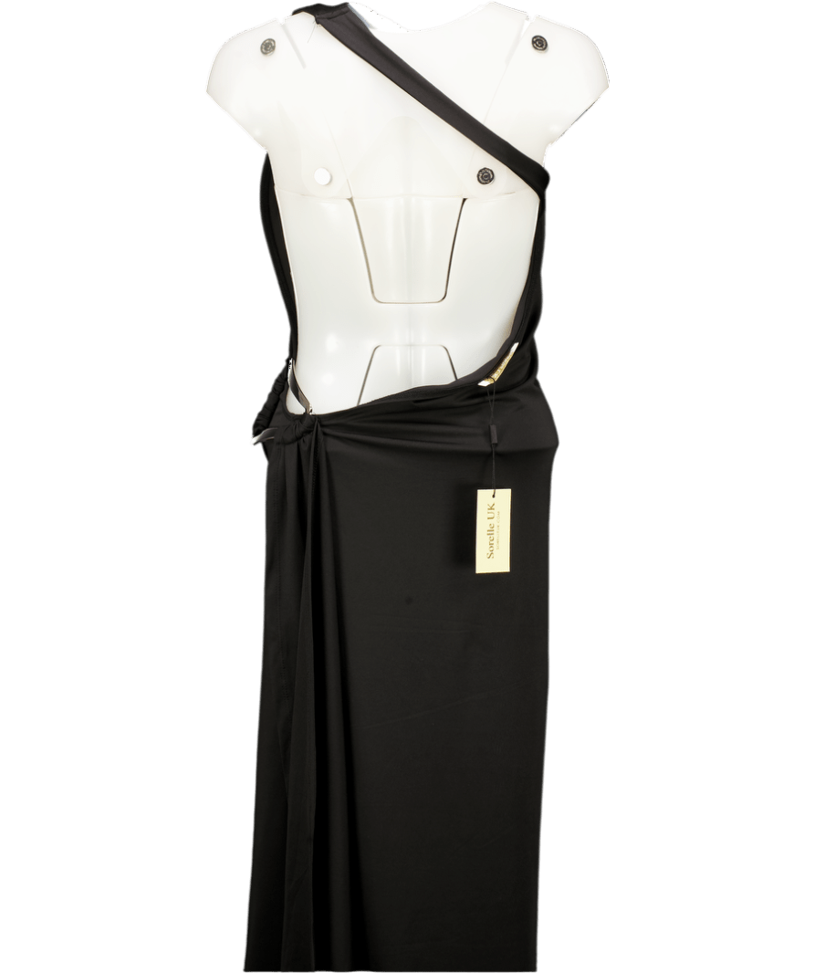 Sorelle UK Black Renae Backless One Shoulder Dress UK S - Reliked