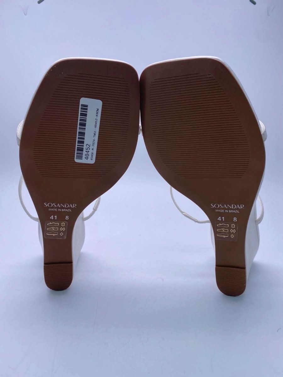 Sosandar White Open Toe Heels UK 8 - Reliked