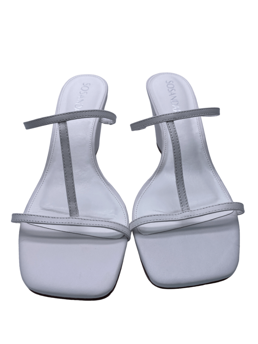 Sosandar White Open Toe Heels UK 8 - Reliked