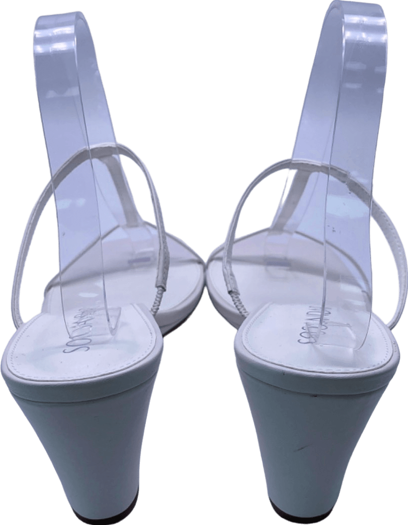 Sosandar White Open Toe Heels UK 8 - Reliked