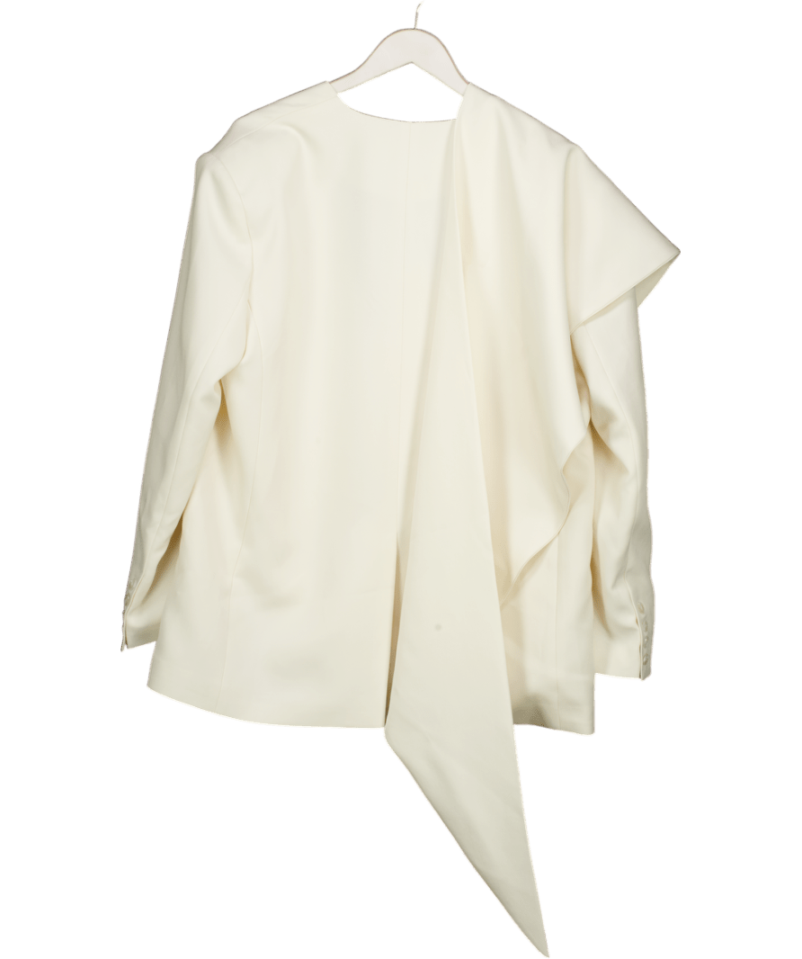 Source Unknown Cream Detachable Scarf Detail Blazer One Size - Reliked
