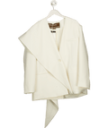 Source Unknown Cream Detachable Scarf Detail Blazer One Size - Reliked