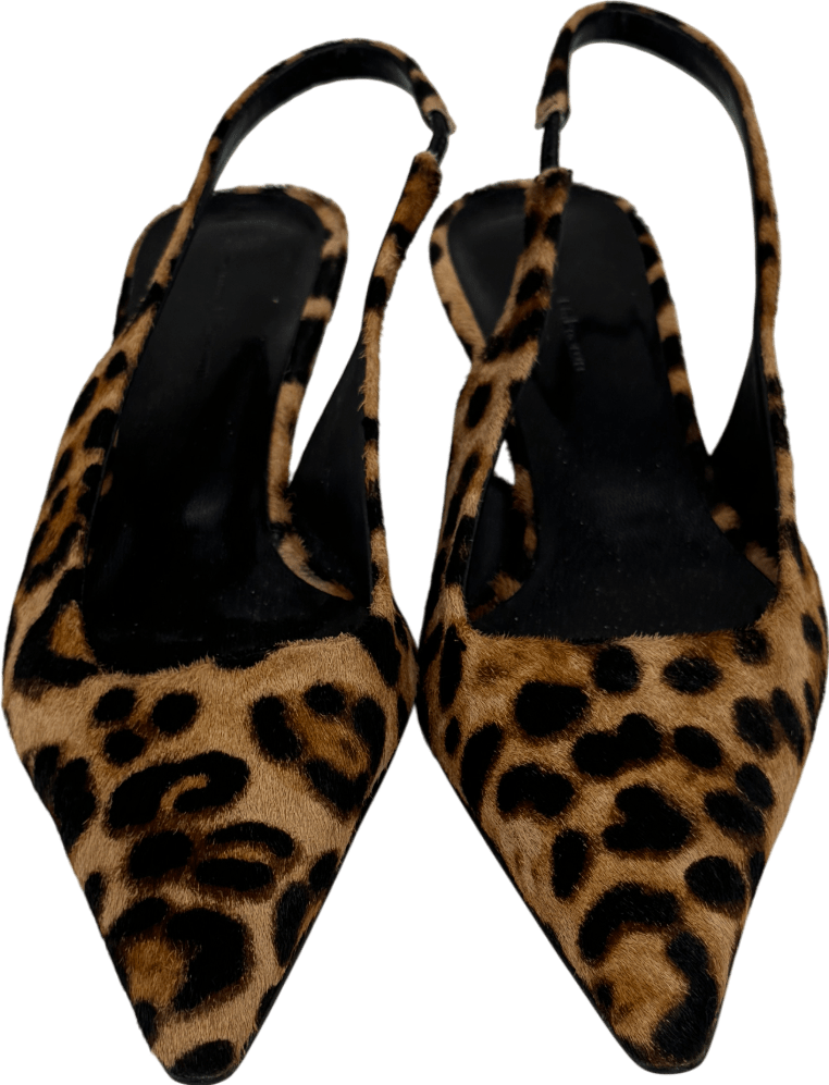 Source Unknown Nalita Cow - hair Slingback Pumps, Leo Brown UK 5 EU 38 👠 - Reliked