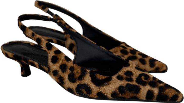 Source Unknown Nalita Cow - hair Slingback Pumps, Leo Brown UK 5 EU 38 👠 - Reliked