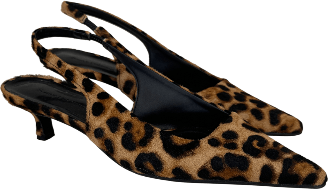 Source Unknown Nalita Cow - hair Slingback Pumps, Leo Brown UK 5 EU 38 👠 - Reliked