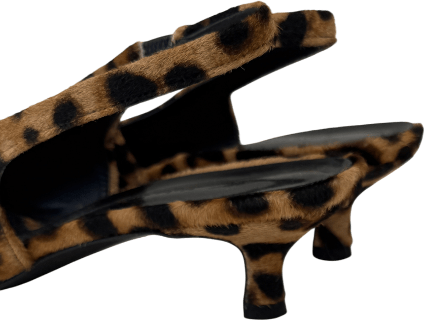 Source Unknown Nalita Cow - hair Slingback Pumps, Leo Brown UK 5 EU 38 👠 - Reliked