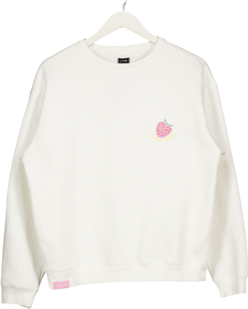 Space NK Space Nk Ivory White Summer Society Sweatshirt UK M - Reliked