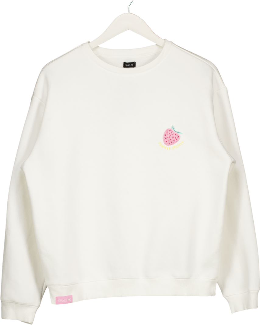 Space NK Space Nk Ivory White Summer Society Sweatshirt UK M - Reliked