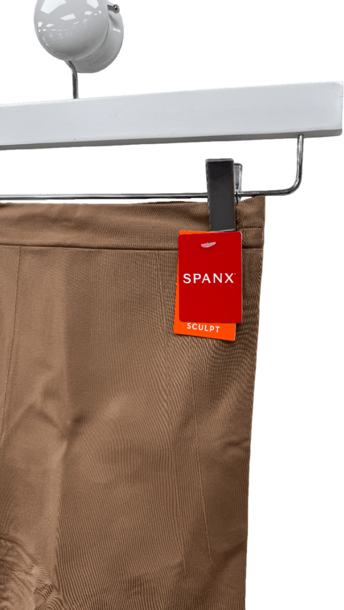 Spanx Brown Spanxsculpt Oncore High - waisted Mid - thigh Short - Cafe Au Lait UK M - Reliked