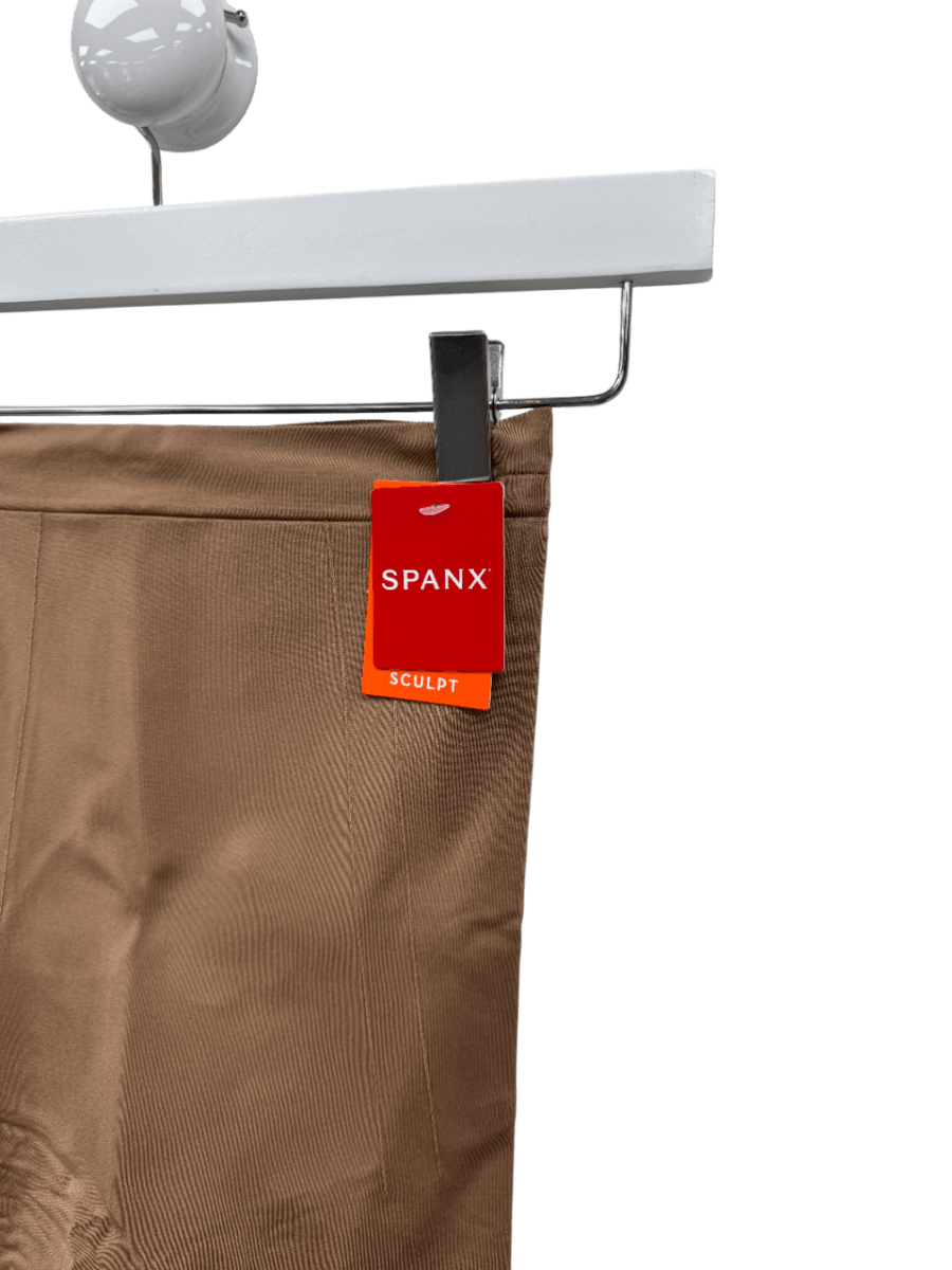 Spanx Brown Spanxsculpt Oncore High - waisted Mid - thigh Short Cafe Au Lait UK S - Reliked