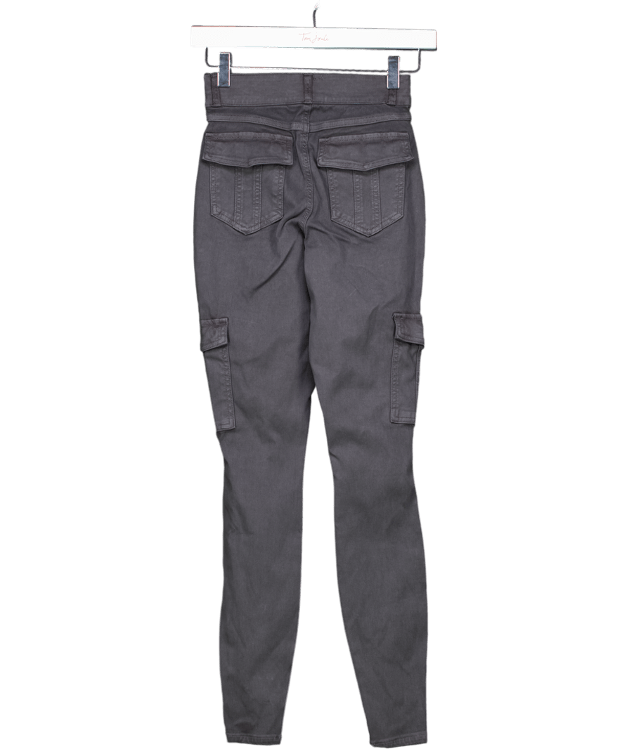 SPANX Grey Washed Black Body Shaping Twill Tapered Cargo Pants UK XS - Reliked