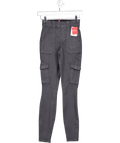 SPANX Grey Washed Black Body Shaping Twill Tapered Cargo Pants UK XS - Reliked