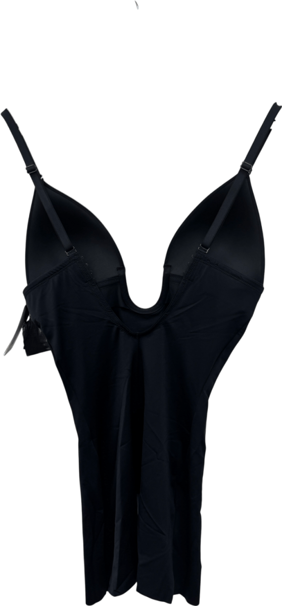 Spanx Spanxshape Suit Your Fancy Plunge Low - back Mid - thigh Bodysuit - Black UK S - Reliked