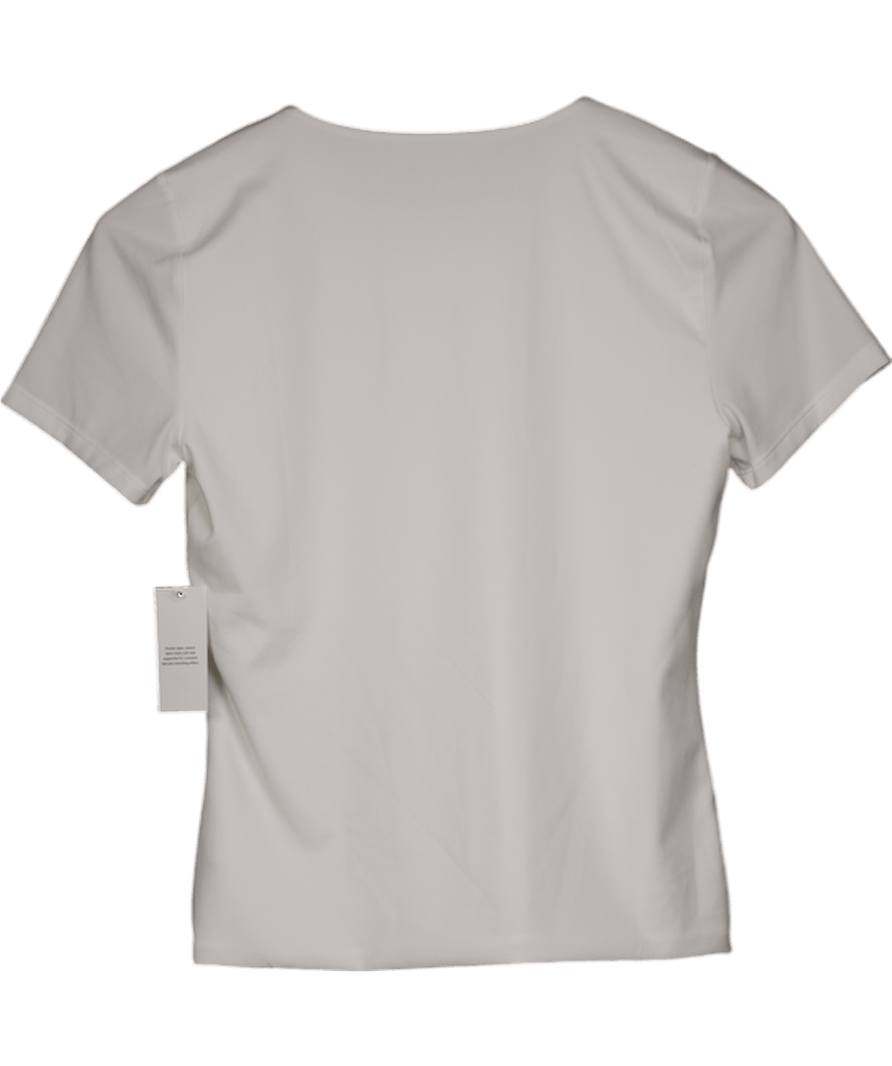 Spanx White Spanxsmooth Activewear Shaping Jersey T-shirt UK M - Reliked