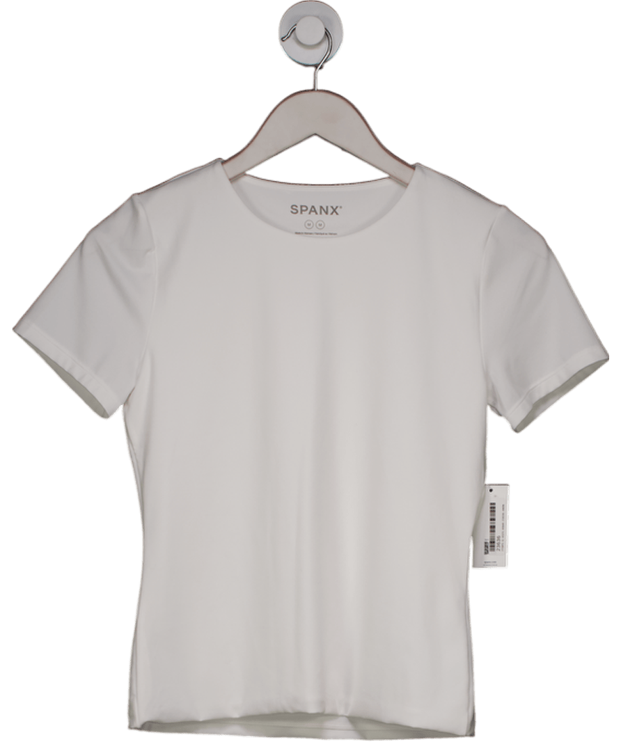 Spanx White Spanxsmooth Activewear Shaping Jersey T-shirt UK M - Reliked