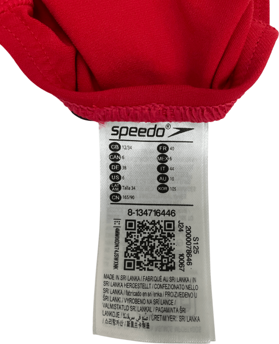 Speedo Womens' Endurance+ Medalist Swimsuit Red UK 12 - Reliked