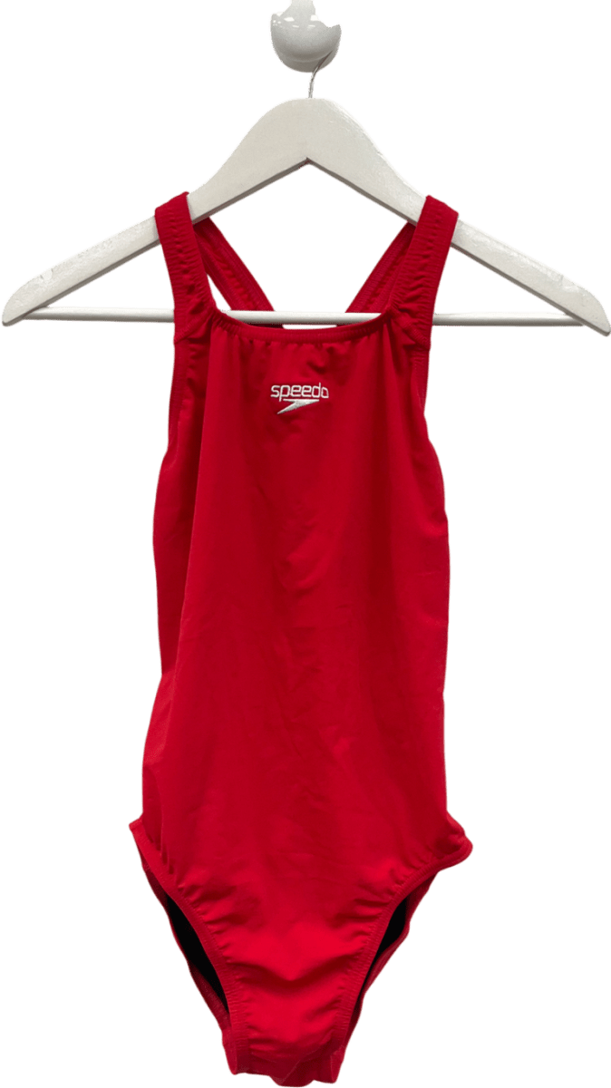Speedo Womens' Endurance+ Medalist Swimsuit Red UK 12 - Reliked