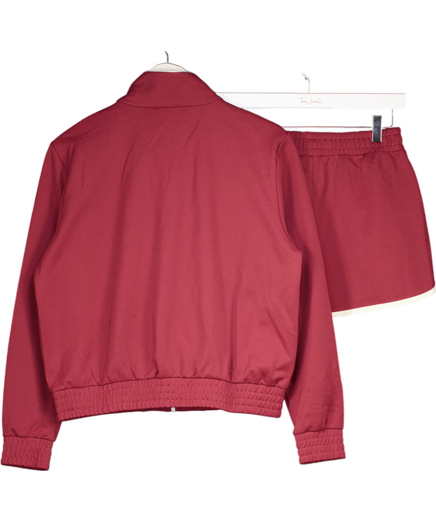 Sporty & Rich Red 2 - piece Burgundy Track Top And Shorts Set UK M - Reliked