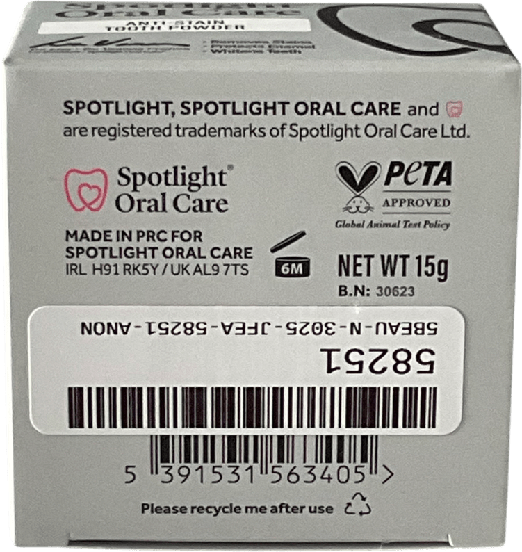 spotlight Anti - stain Tooth Powder 15g - Reliked