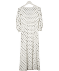 Springtime in Brooklyn Cream Cream. / Black Polka Dot Midi Dress UK M - Reliked