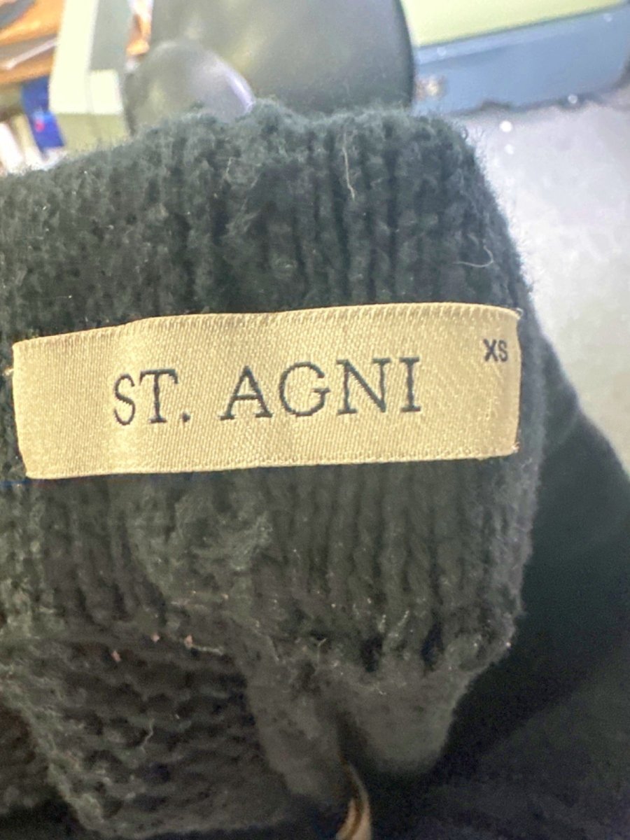 St Agni Black Wide Leg Pants UK XS - Reliked