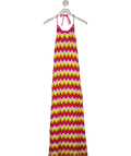 St Bert's Multicoloured Crochet Halterneck Abstract Maxi Dress UK M - Reliked