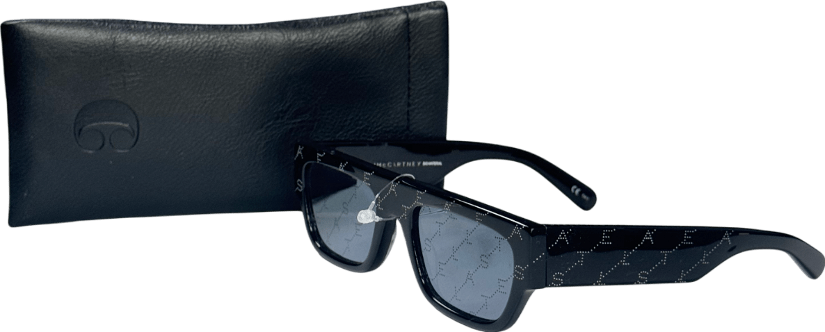 Stella McCartney Black Monogram Sunglasses One Size - Reliked
