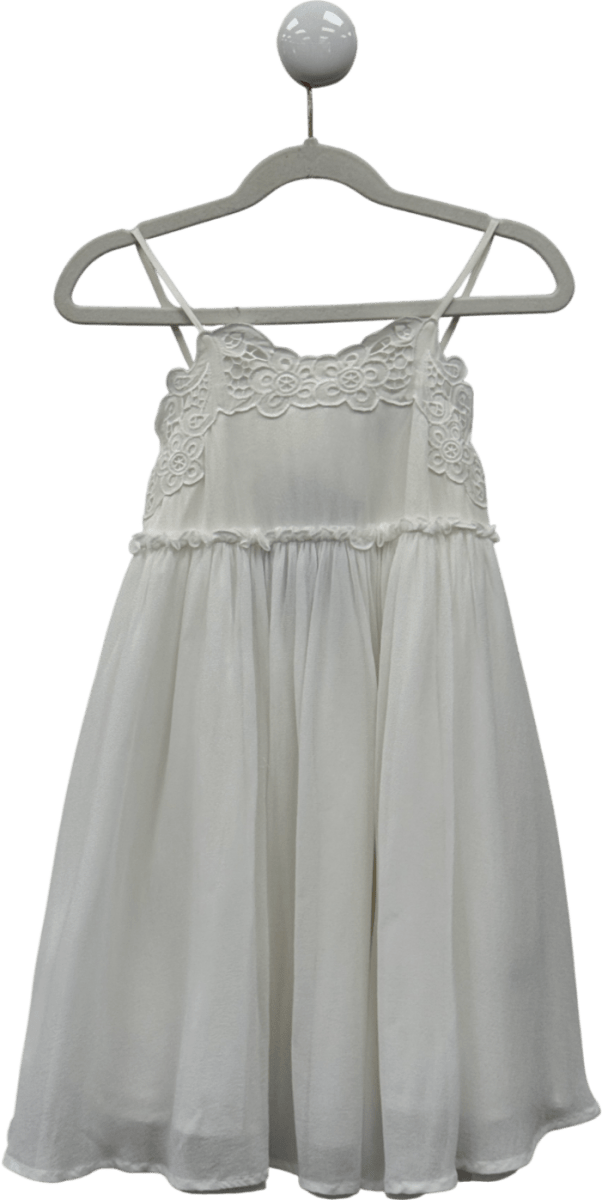 STELLA MCCARTNEY KIDS Ivory White Lace Top Chiffon Dress 3 Years - Reliked