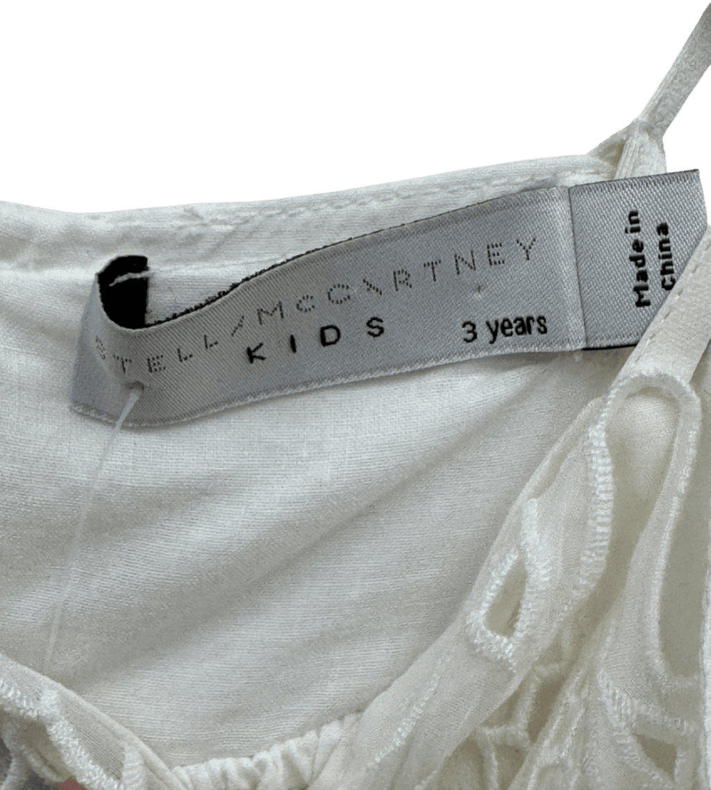 STELLA MCCARTNEY KIDS Ivory White Lace Top Chiffon Dress 3 Years - Reliked