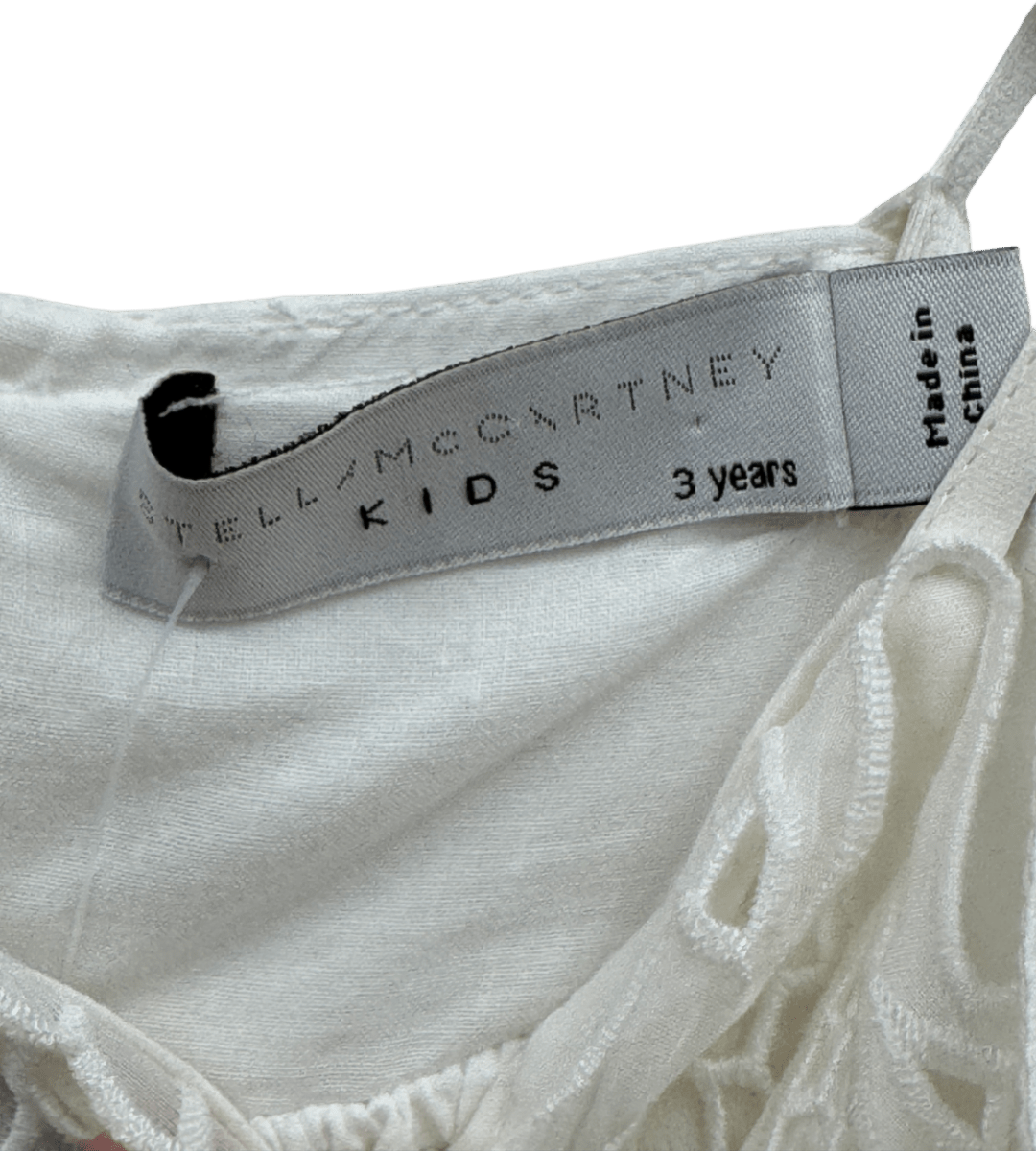 STELLA MCCARTNEY KIDS Ivory White Lace Top Chiffon Dress 3 Years - Reliked